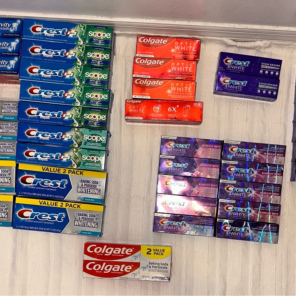 Brand New - Crest 3D White and Colgate toothpaste